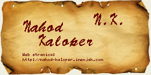 Nahod Kaloper vizit kartica